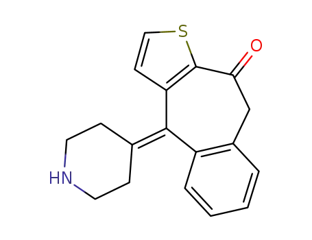 Molecular Structure of 34580-20-6 (4-(10-oxo-9,10-dihydro-4H-benzo[4,5]cyclohepta[1,2-b]thiophen-4-ylidene)piperidine)