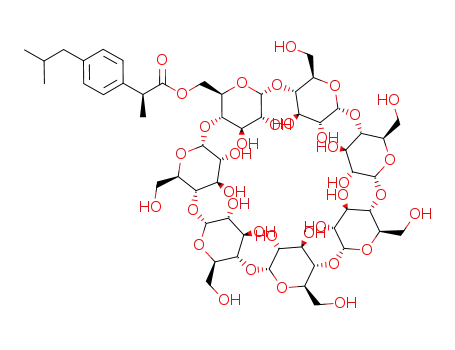 Molecular Structure of 131991-50-9 (6<sup>A</sup>-O-<2-<4-(2-methylpropyl)phenyl>propanoyl>-β-cyclodextrin)