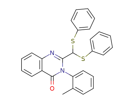 Molecular Structure of 73283-05-3 (2-<bis(phenylthio)methyl>-3-o-tolyl-4(3H)-quinazolinone)