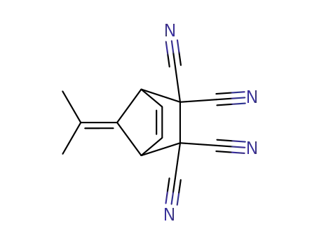 Molecular Structure of 30883-08-0 (Bicyclo[2.2.1]hept-5-ene-2,2,3,3-tetracarbonitrile,
7-(1-methylethylidene)-)