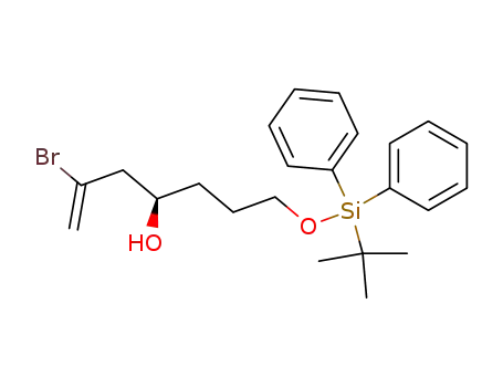 Molecular Structure of 784194-08-7 (1-Hepten-4-ol, 2-bromo-7-[[(1,1-dimethylethyl)diphenylsilyl]oxy]-, (4R)-)