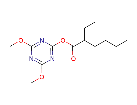 Molecular Structure of 132383-19-8 (2-(2-ethylhexanoyloxy)-4,6-dimethoxy-1,3,5-triazine)