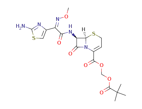 Molecular Structure of 68881-44-7 (pivaloyloxymethyl 7β-[(Z)-2-(2-aminothiazol-4-yl)-2-methoxyiminoacetamido]-3-cephem-4-carboxylate)