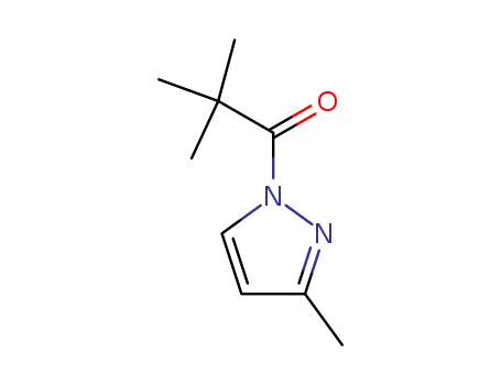 Molecular Structure of 89444-90-6 (1H-Pyrazole, 1-(2,2-dimethyl-1-oxopropyl)-3-methyl-)