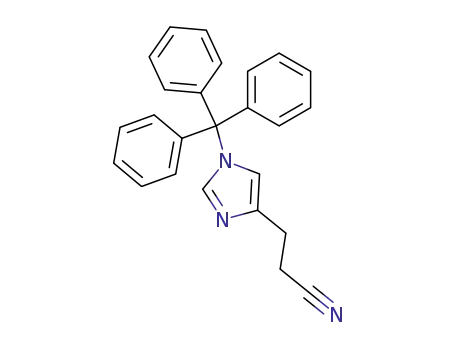 Molecular Structure of 565446-44-8 (1H-Imidazole-4-propanenitrile, 1-(triphenylmethyl)-)