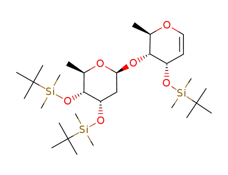 Molecular Structure of 279684-92-3 (4-O-[3,4-bis-(tert-butyldimethylsilyl)-2,6-dideoxy-β-D-allopyranosyl]-3-(tert-butyldimethylsilyl)-1,5-anhydro-2,6-dideoxy-D-ribo-hex-1-entol)