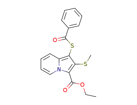 3-Indolizinecarboxylic acid, 1-(benzoylthio)-2-(methylthio)-, ethyl ester