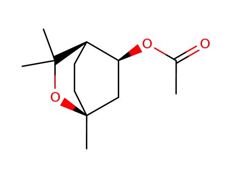 Molecular Structure of 81781-24-0 (2-Oxabicyclo[2.2.2]octan-5-ol, 1,3,3-trimethyl-, acetate, (1R,4S,5R)-rel-)