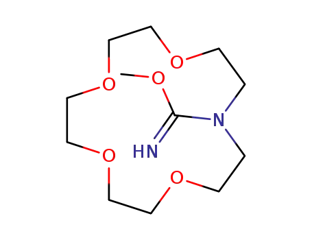 Molecular Structure of 80900-29-4 (1,4,7,10-Tetraoxa-13-aza-cyclopentadecane-13-carboximidic acid methyl ester)