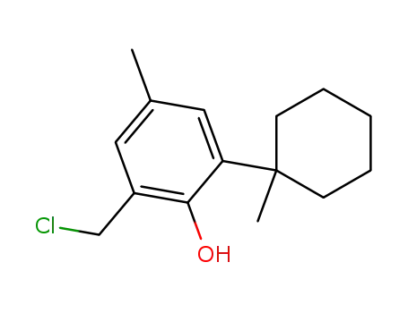 Molecular Structure of 111033-38-6 (2-chloromethyl-4-methyl-6-(1-methyl-cyclohexyl)-phenol)