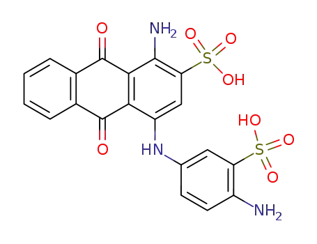 Molecular Structure of 81-69-6 (1-amino-4-(4-amino-3-sulphoanilino)-9,10-dihydro-9,10-dioxoanthracene-2-sulphonic acid)