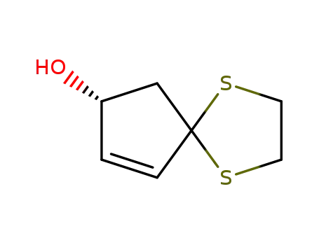 Molecular Structure of 95107-04-3 (1,4-Dithiaspiro[4.4]non-8-en-7-ol, (R)-)