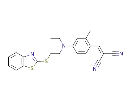 Molecular Structure of 34613-03-1 ([[4-[[2-(2-benzothiazolylthio)ethyl]ethylamino]-2-methylphenyl]methylene]malononitrile)