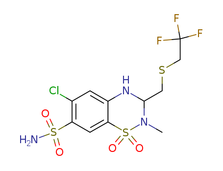 2H-1,2,4-Benzothiadiazine-7-sulfonamide,6-chloro-3,4-dihydro-2-methyl-3-[[(2,2,2-trifluoroethyl)thio]methyl]-,1,1-dioxide cas  346-18-9