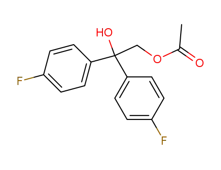 Molecular Structure of 135507-99-2 (2,2-bis(4-fluorophenyl)-2-hydroxyethyl acetate)