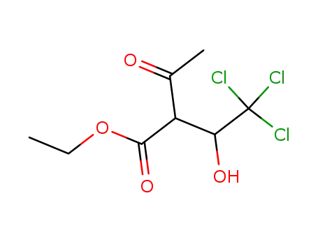 Molecular Structure of 75456-97-2 (2-(2,2,2-trichloro-1-hydroxy-ethyl)-acetoacetic acid ethyl ester)