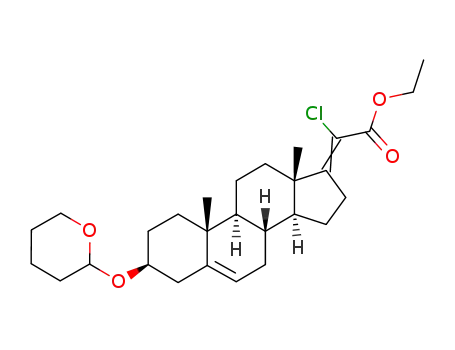 Molecular Structure of 81477-79-4 (ethyl 20ξ-chloro-3β-(tetrahydropyranyloxy)-5,17(20)-pregnadien-21-oate)
