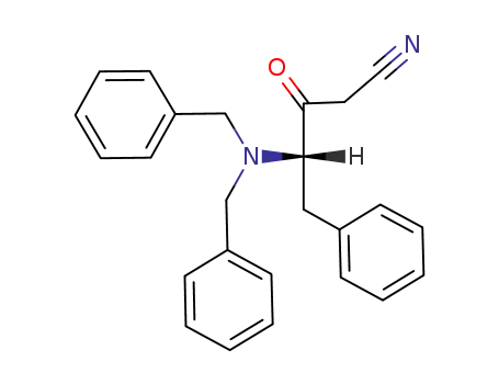 Molecular Structure of 156732-12-6 (4-S-N,N-Dibenzylamino-3-oxo-5-phenyl-pentanonitrile)