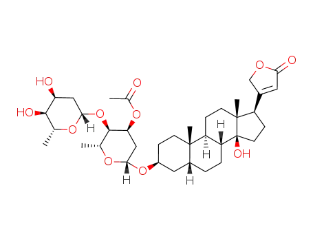 digitoxigen O-[2',6'-dideoxy-β-D-ribo-hexopyranosyl]-(1->4)-(3-O-acetyl-2,6-dideoxy-β-D-ribo-hexopyranoside)