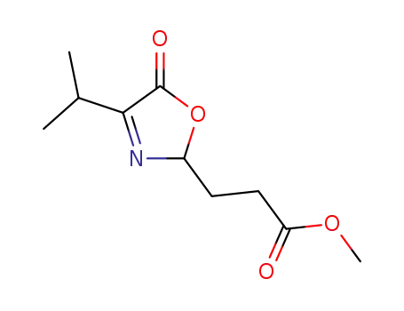 Molecular Structure of 152343-04-9 (methyl 2,5-dihydro-4-(1-methylethyl)-5-oxo-2-oxazol-propionate)