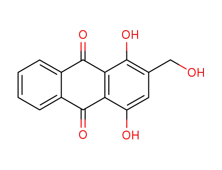 Molecular Structure of 22296-59-9 (1,4-Dihydroxy-2-(hydroxymethyl)-9,10-anthraquinone)