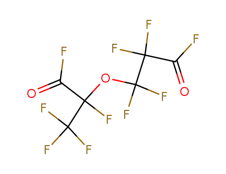 Molecular Structure of 13140-20-0 (Propanoyl fluoride,
2,3,3,3-tetrafluoro-2-(1,1,2,2,3-pentafluoro-3-oxopropoxy)-)