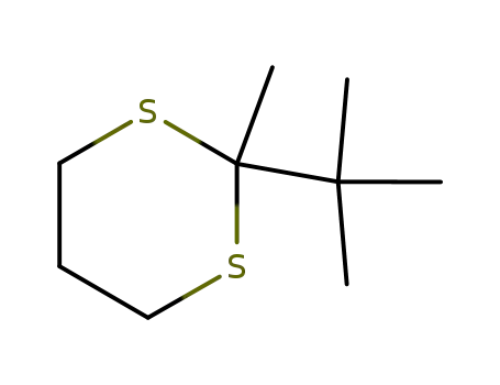Molecular Structure of 37754-53-3 (1,3-Dithiane, 2-(1,1-dimethylethyl)-2-methyl-)