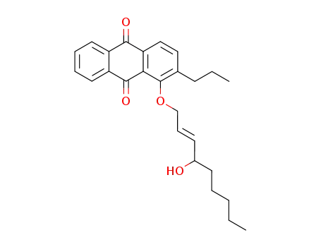 Molecular Structure of 791615-15-1 (1-(4-hydroxy-2-nonenyloxy)-2-propyl-9,10-anthraquinone)