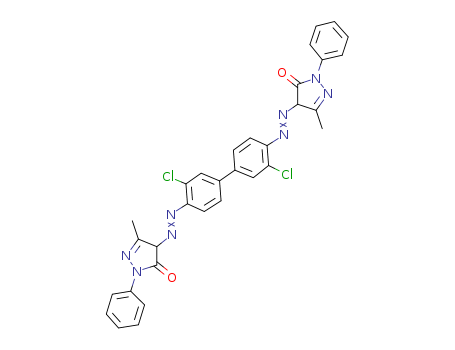 3H-Pyrazol-3-one,4,4'-[(3,3'-dichloro[1,1'-biphenyl]-4,4'-diyl)bis(2,1-diazenediyl)]bis[2,4-dihydro-5-methyl-2-phenyl-