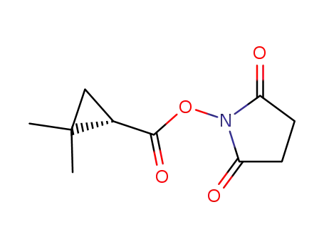 Molecular Structure of 107871-21-6 ((+)-N-<<(2,2-dimethylcyclopropyl)carbonyl>oxy>succinimide)