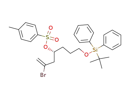 Molecular Structure of 871355-80-5 (1-Hepten-4-ol, 2-broMo-7-[[(1,1-diMethylethyl)diphenylsilyl]oxy]-, 4-Methylbenzenesulfonate, (4R)-)