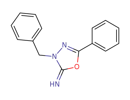 Molecular Structure of 27643-04-5 (3-Benzyl-5-phenyl-Δ<sup>4</sup>-1,3,4-oxadiazolin-2-imin)