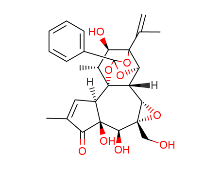 6H-2,8b-Epoxyoxireno(6,7)azuleno(5,4-e)-1,3-benzodioxol-6-one, 3a,3b,3c,4a,5,5a,8a,9,10,10a-decahydro-5,5a,10-trihydroxy-4a-(hydroxymethyl)-7,9-dimethyl-10a-(1-methylethenyl)-2-phenyl- cas  35302-50-2