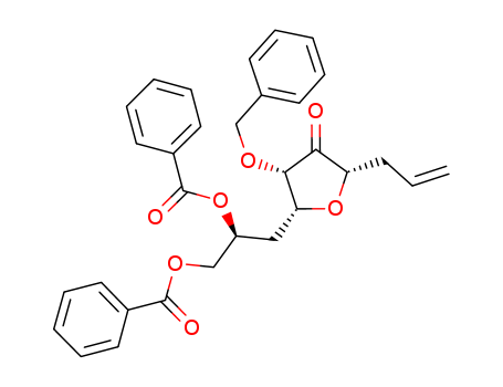 4,7-Anhydro-1,2,3,8-tetradeoxy-6-O-(phenylmethyl)-D-gluco-dec-1-en-5-ulose 9,10-dibenzoate(871348-04-8)