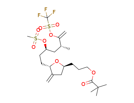 Propanoic acid, 2,2-dimethyl-, 3-[(2S,5S)-tetrahydro-4-methylene-5-[(3R,5R)-5-methyl-3-[(methylsulfonyl)oxy]-6-[[(trifluoromethyl)sulfonyl]oxy]-6-hepten-1-yl]-2-furanyl]propyl ester