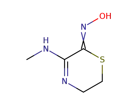 Molecular Structure of 148639-72-9 (5,6-DIHYDRO-3-METHYLAMINO-2H-1,4-THIAZIN-2-ONE OXIME)