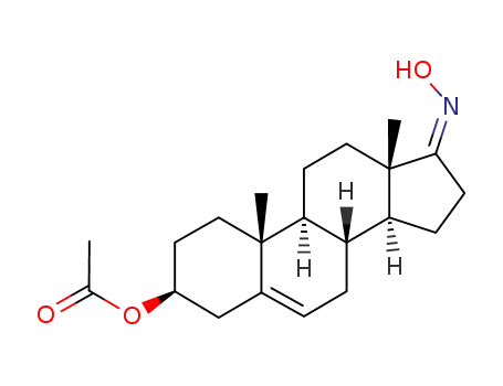 Molecular Structure of 106294-20-6 ((Z)-3β-acetoxy-17-hydroxyiminoandrost-5-ene)