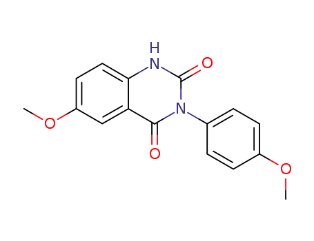Molecular Structure of 101351-28-4 (6-methoxy-3-(4-methoxy-phenyl)-1<i>H</i>-quinazoline-2,4-dione)