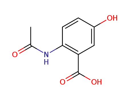 Molecular Structure of 1882-76-4 (2-(acetylamino)-5-hydroxybenzoic acid)