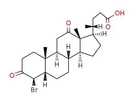 Molecular Structure of 26425-57-0 (4β-bromo-3,12-dioxo-5β-cholanoic acid-(24))