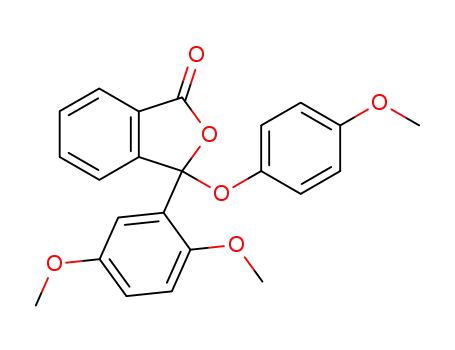 Molecular Structure of 111422-40-3 (3-(2,5-Dimethoxy-phenyl)-3-(4-methoxy-phenoxy)-3H-isobenzofuran-1-one)