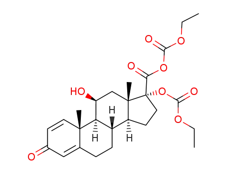 Molecular Structure of 133991-62-5 (17α-[(ethoxycarbonyl)oxy]-11β-hydroxy-3-oxoandrosta-1,4-diene-17β-carboxylic ethoxycarboxylic anhydride)