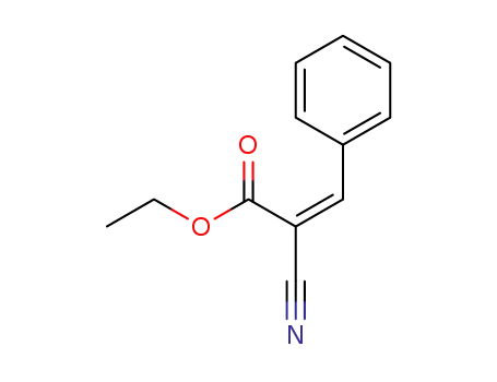 Molecular Structure of 14533-87-0 (2-Propenoic acid, 2-cyano-3-phenyl-, ethyl ester, (2Z)-)
