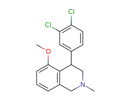 Molecular Structure of 692248-97-8 (4-(3,4-dichlorophenyl)-5-methoxy-2-methyl-1,2,3,4-tetrahydroisoquinoline)