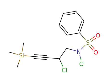 Molecular Structure of 89660-40-2 (Benzenesulfonamide, N-chloro-N-[2-chloro-4-(trimethylsilyl)-3-butynyl]-)