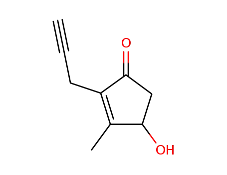 Molecular Structure of 41301-27-3 (4-Hydroxy-3-methyl-2-(2-propynyl)-2-cyclopentene-1-one)