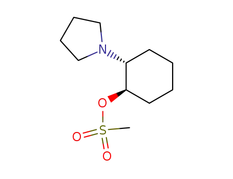 Cyclohexanol, 2-(1-pyrrolidinyl)-, methanesulfonate (ester), (1R,2R)-rel-