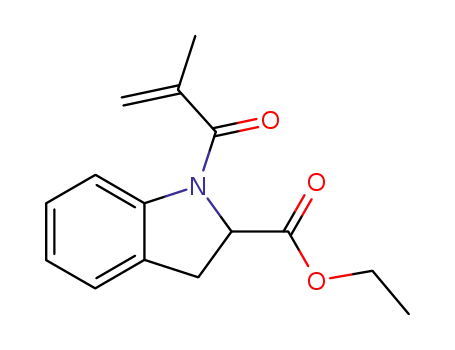 Molecular Structure of 78701-23-2 (2,3-dihydro-1-(2-methyl-1-oxo-2-propenyl)-1H-indole-2-carboxylic acid ethyl ester)