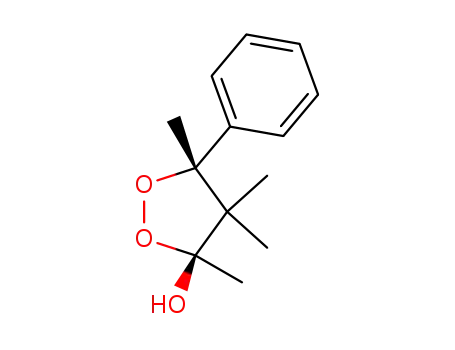 Molecular Structure of 137363-44-1 (1,2-Dioxolan-3-ol, 3,4,4,5-tetramethyl-5-phenyl-, cis-)