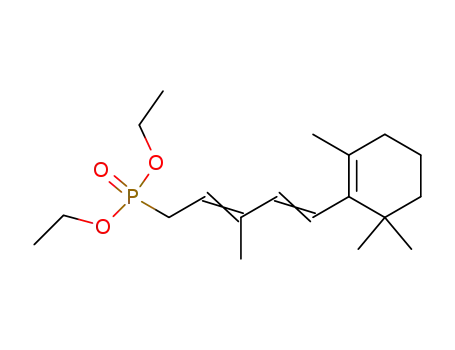 Molecular Structure of 186194-14-9 (diethyl 3-methyl-5-(2,6,6-trimethyl-1-cyclohexen-1-yl)-2,4-pentadienylphosphonate)